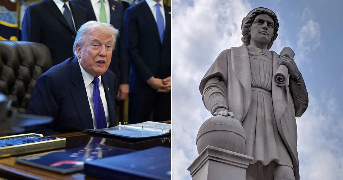 A rebuilt Christopher Columbus statue was planned for installation on the White House grounds (Getty Images)
