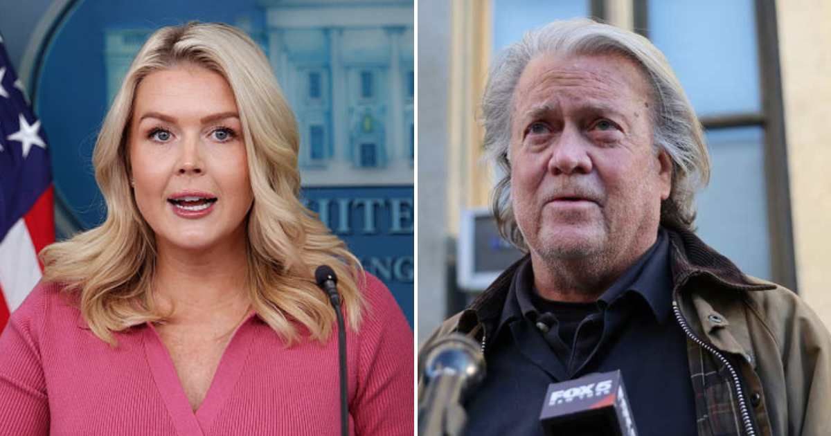 Leavitt responded to a reporter’s reference to a remark by Steve Bannon about the 2026 midterm elections (Getty Images)