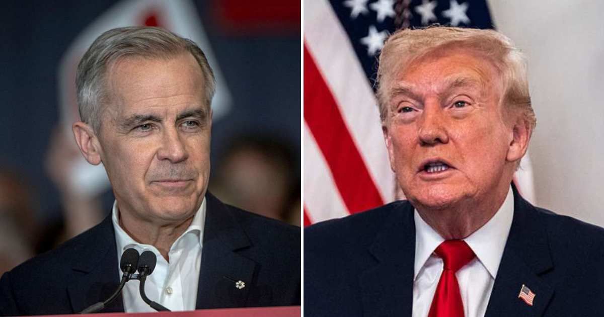 Online rumors claimed Donald Trump made a Truth Social post where he said he would end tariffs on Canada if Mark Carney admits Epstein involvement (Getty Images)