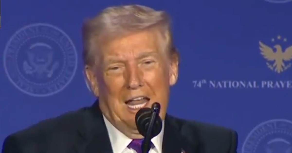 Throughout his remarks, President Donald Trump sharply criticized Democrats and repeated claims that the election had been rigged, a theme he has returned to frequently in 2025 (Screengrab/@NathanielSami/X)