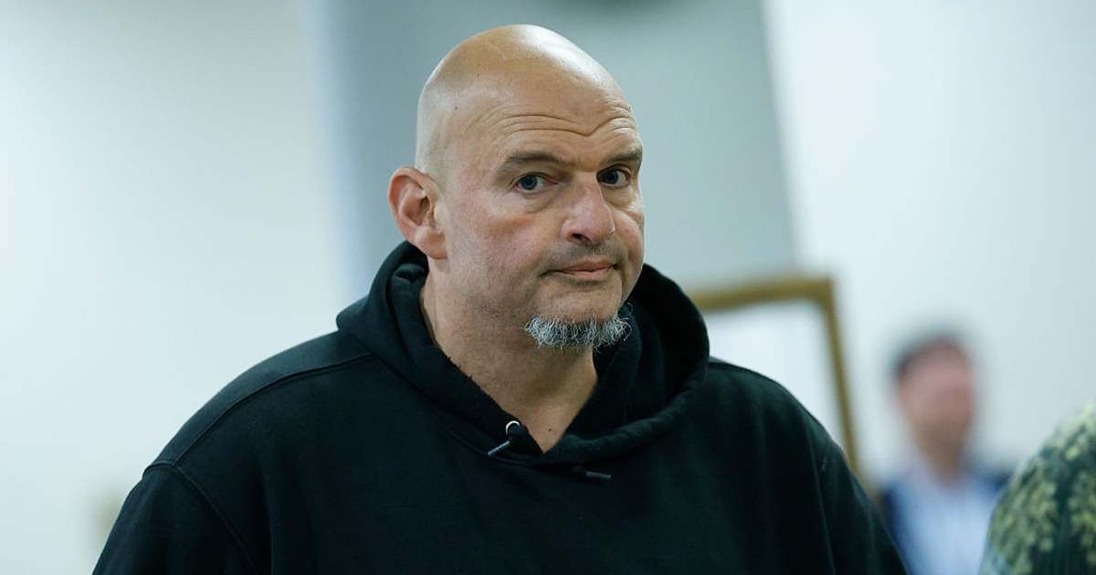 A viral social media post claims that Sen. John Fetterman (D-PA) dumped his party to join Republicans (Kevin Dietsch/Getty Images)