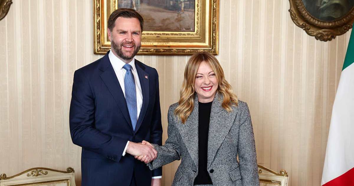 Vice President JD Vance held a bilateral meeting with Italian Prime Minister Giorgia Meloni during his visit to the Milano Cortina 2026 Winter Olympics on February 6, 2026 in Milan, Italy (Kevin Lamarque /Getty Images)