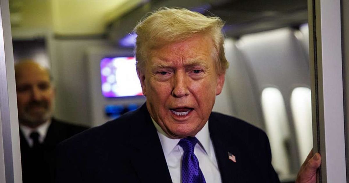 Speaking aboard Air Force One, Trump addressed reporters about markets and prices during a press gaggle (Getty Images)