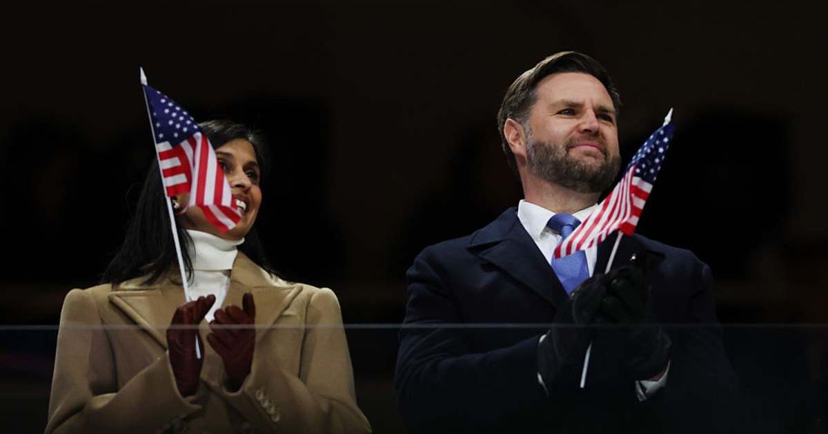 JD Vance and Usha Vance attend the opening ceremony of the Milano Cortina 2026 Winter Olympics at San Siro Stadium on February 6, 2026, in Milan, Italy (Getty Images)
