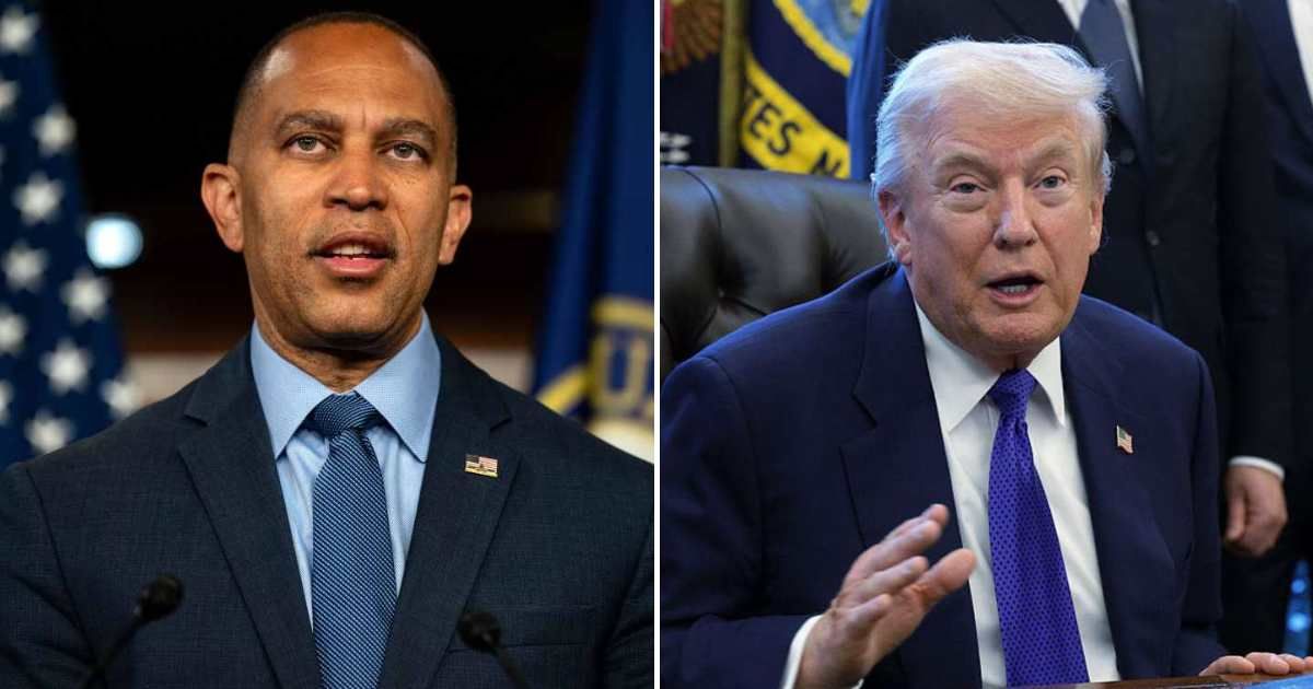 Hakeem Jeffries delivered a furious and unusually blunt condemnation of President Donald Trump after an AI-generated video depicting Barack and Michelle Obama as apes circulated on Trump’s Truth Social account (Getty Images)