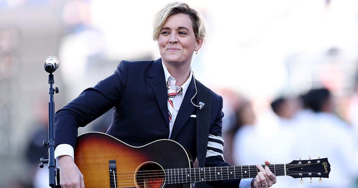 Brandi Carlile performed 'America the Beautiful' at Super Bowl LX at Levi's Stadium (Kevin C Cox/Getty Images)