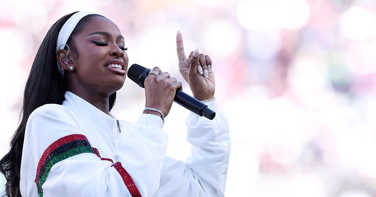 Coco Jones opened Super Bowl LX pregame festivities before Charlie Puth, Brandi Carlile, and Bad Bunny (Kevin C Cox/Getty Images)