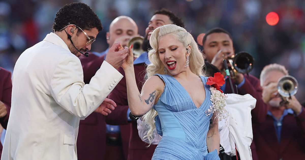 Bad Bunny was joined by Cardi B and Lady Gaga during his Super Bowl LX halftime performance (Kevin C Cox/Getty Images)