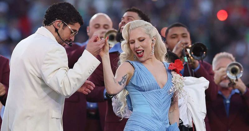 Bad Bunny turns Super Bowl halftime into star-studded spectacle with surprise Lady Gaga appearance