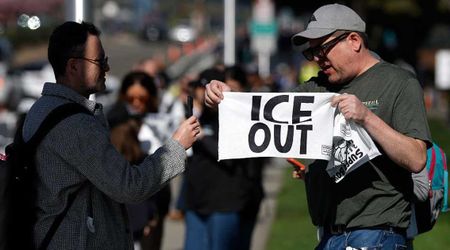Super Bowl LX fans handed ‘ICE OUT’ towels outside Levi’s Stadium before Patriots vs Seahawks game