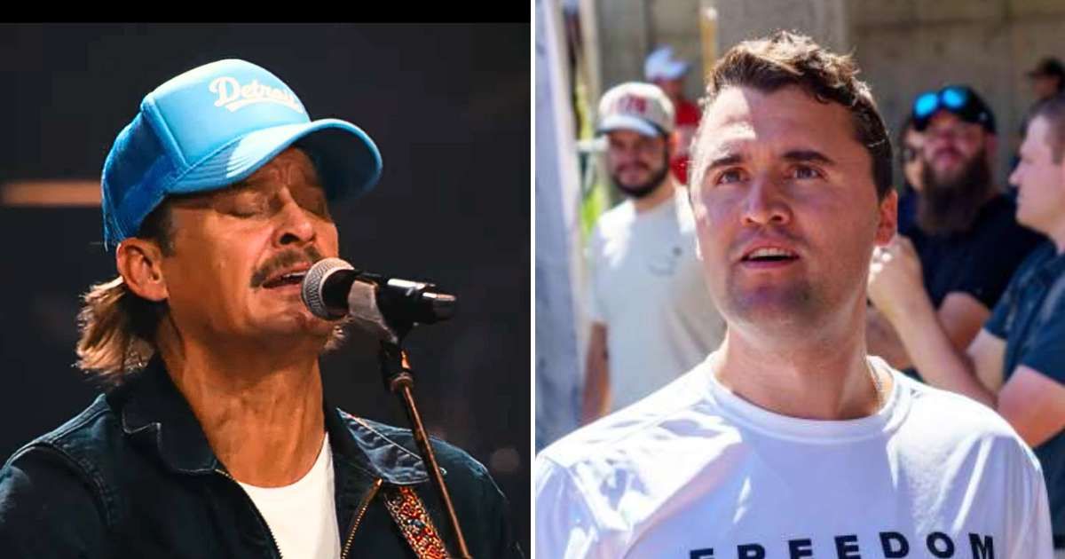 Kid Rock honored Charlie Kirk at a Turning Point USA counter-show as Bad Bunny headlined the Super Bowl halftime (@turningpointusa/YouTube)