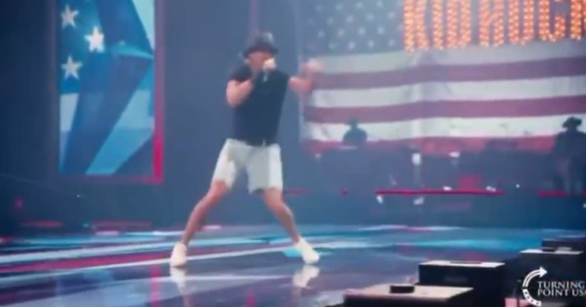 Kid Rock faced online ridicule for lip-syncing at Turning Point USA’s All-American Halftime Show, with viewers comparing his performance to Ashlee Simpson and Milli Vanilli (Turning Point USA/YouTube)