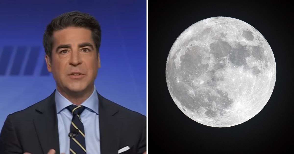 Fox News' Jesse Watters appeared to claim the United States owns the moon (Fox News/YouTube, Getty Images)