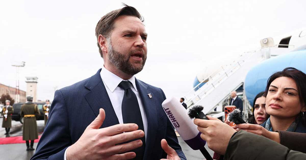 JD Vance said before boarding Air Force Two for Azerbaijan that Greenland is strategically vital, urging European allies to take Arctic defense seriously as rival powers step up their presence (Getty Images)