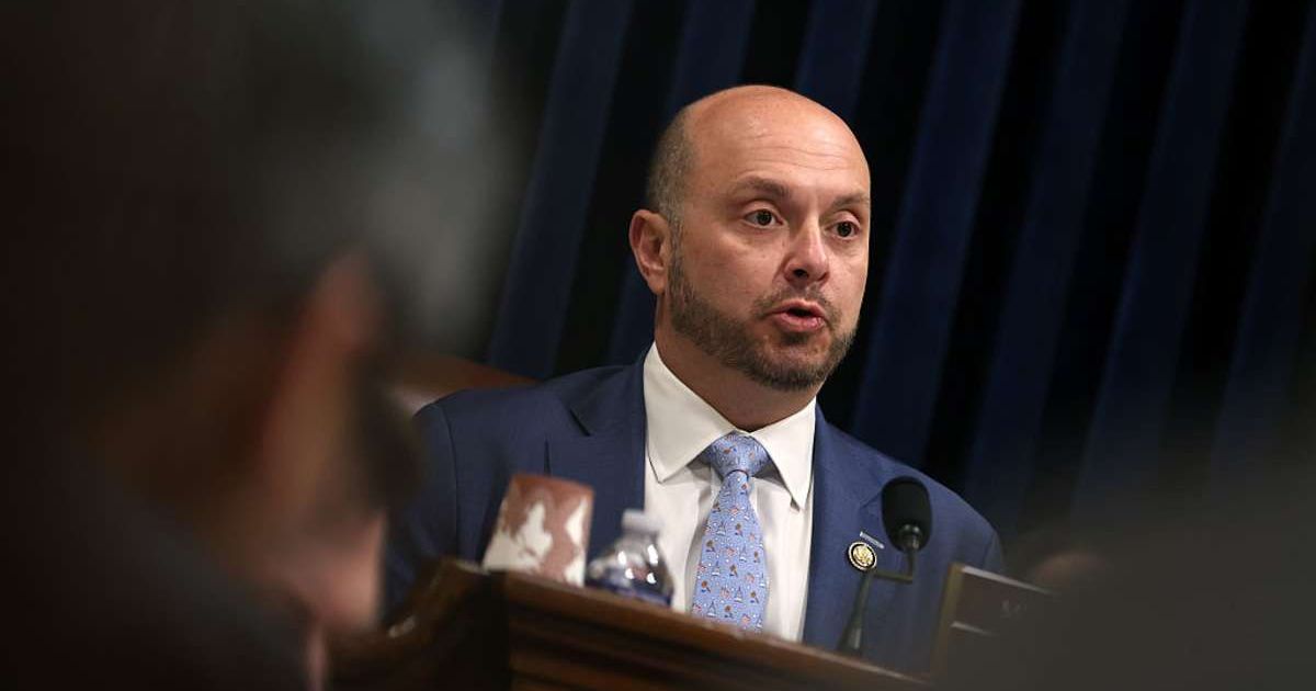 Rep Andrew Garbarino (R-NY), chairman of the House Homeland Security Committee, addresses lawmakers during a hearing on February 10, 2026, in Washington, DC (Getty Images)