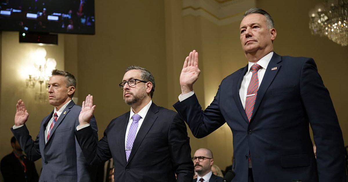 CBP Commissioner Rodney Scott, USCIS Director Joseph Edlow, and Acting ICE Director Todd Lyons were sworn in to testify before the House Homeland Security Committee (Getty Images)
