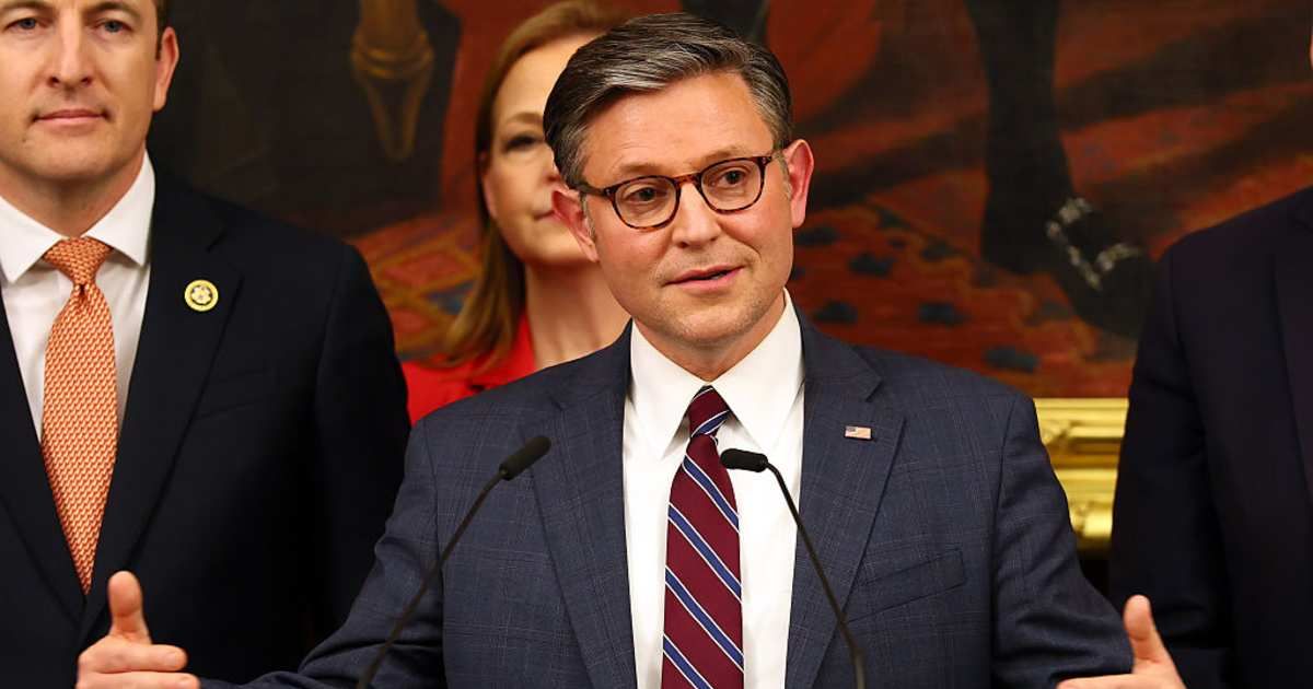 Mike Johnson said the SAVE America Act protects election integrity and accused critics of opposing proof of citizenship and voter ID rules (Getty Images)