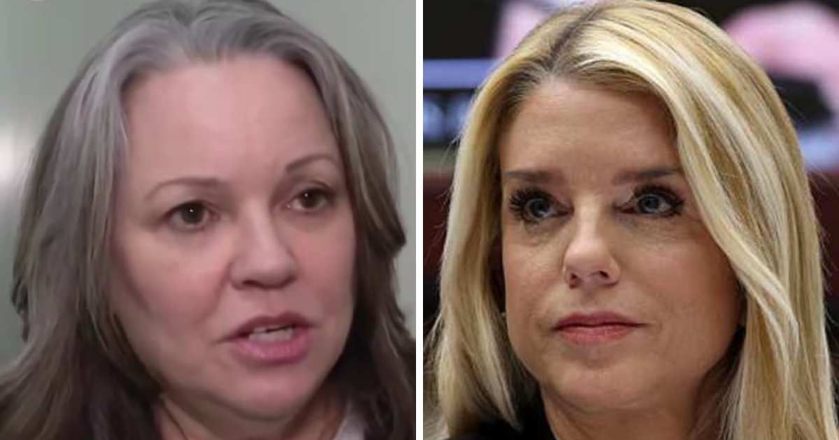 Survivor Jess Michaels criticized Pam Bondi for failing to apologize during House hearing (Screengrab/CBS/X, Getty Images)