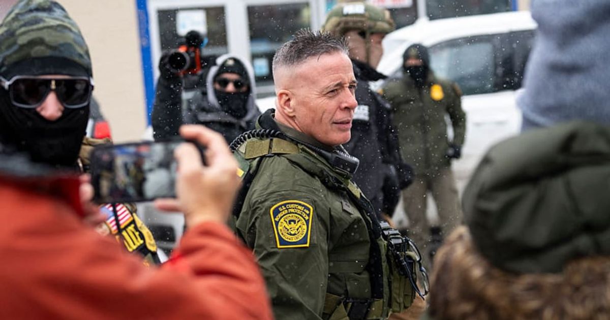 Border Patrol Commander Gregory Bovino was turned away from a Speedway gas station in Minneapolis (Getty Images)