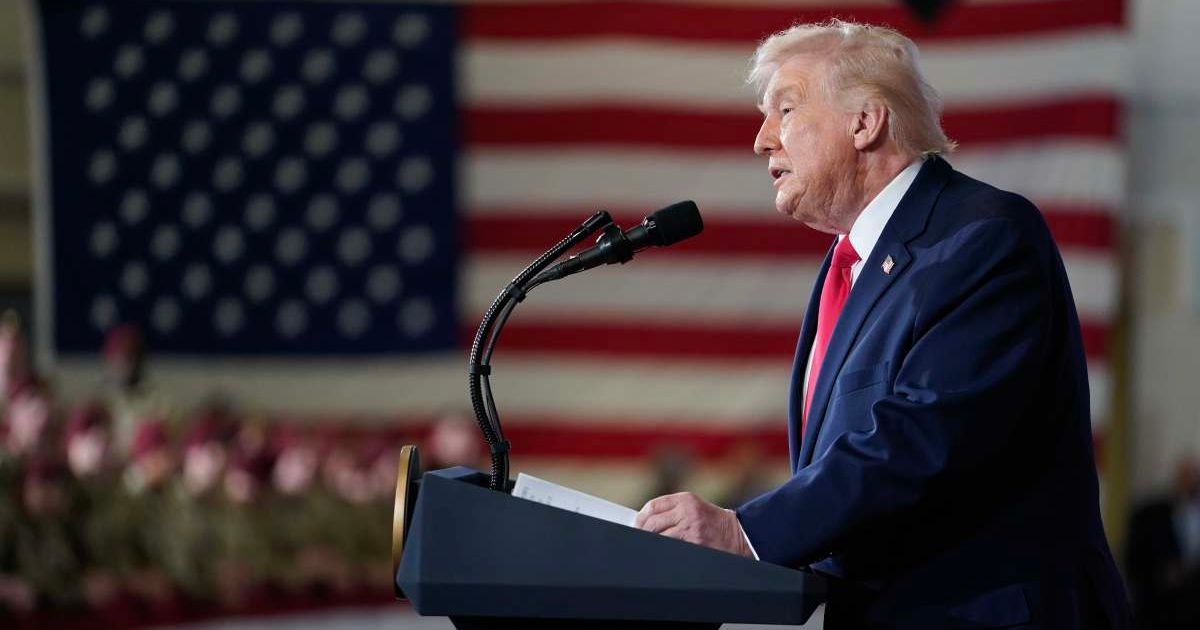 President Trump addressed the 18th Airborne Corps troops at Fort Bragg on February 13, 2026 (Getty Images)