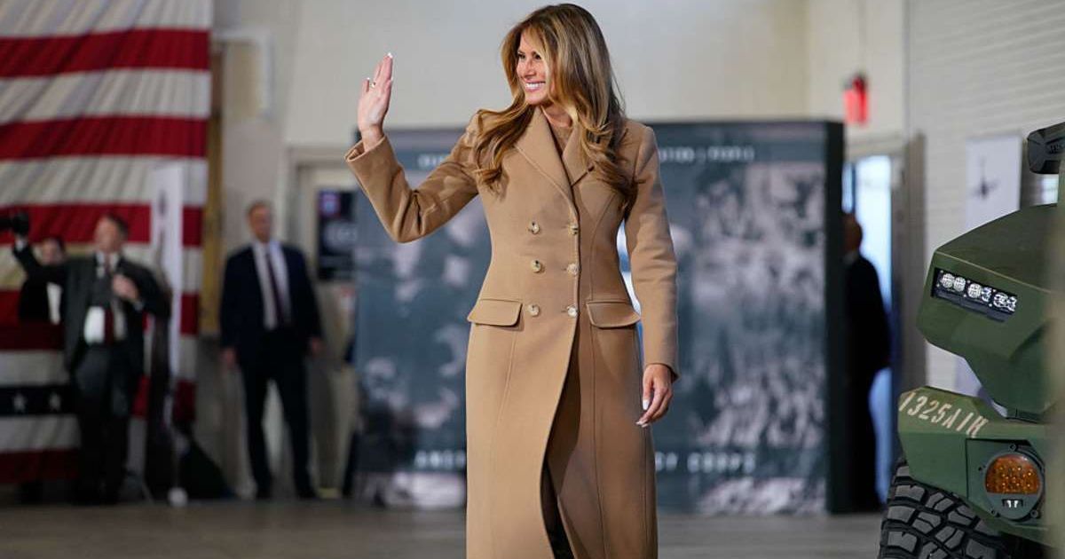 First Lady Melania Trump visited Fort Bragg to honor US special forces on February 13, 2026 (Nathan Howard/Getty Images)