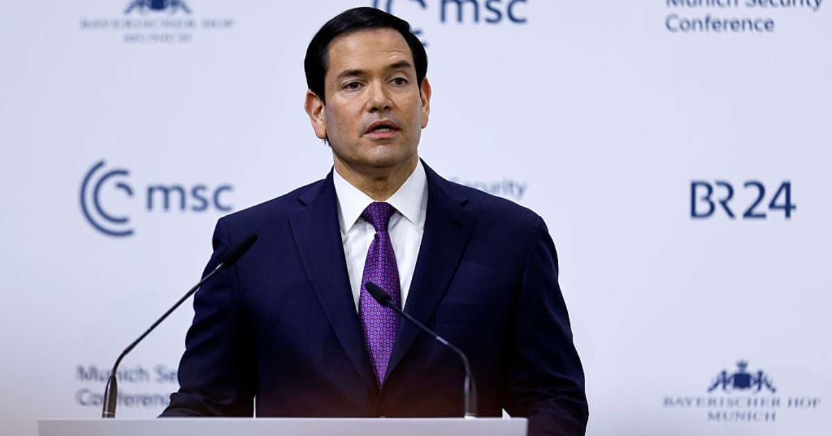 Secretary of State Marco Rubio used the Munich stage to press for a more accountable and self-reliant European defense partner (Photo by Johannes Simon/Getty Images)