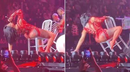 Cardi B blames 'government' after falling off chair at Las Vegas concert, later claims video is AI