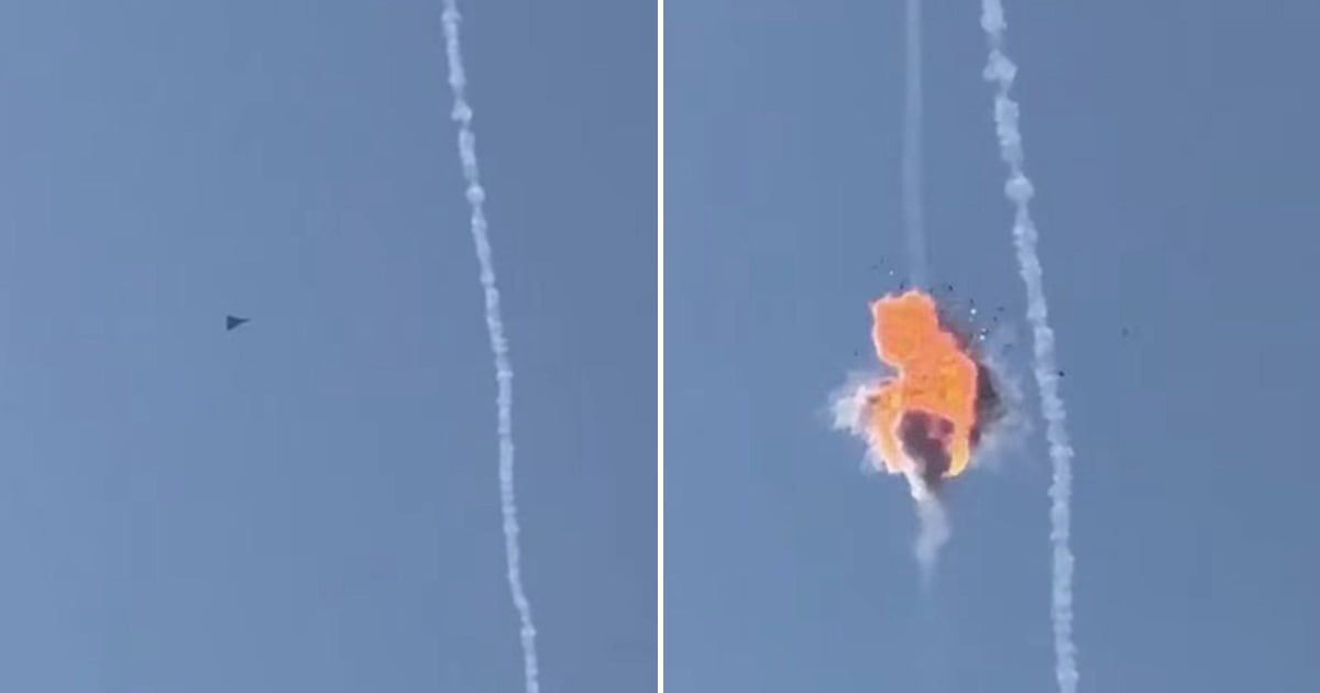Viral video claims US warplane destroyed an Iranian drone that flew near an American aircraft carrier (@israelespanol/Instagram)