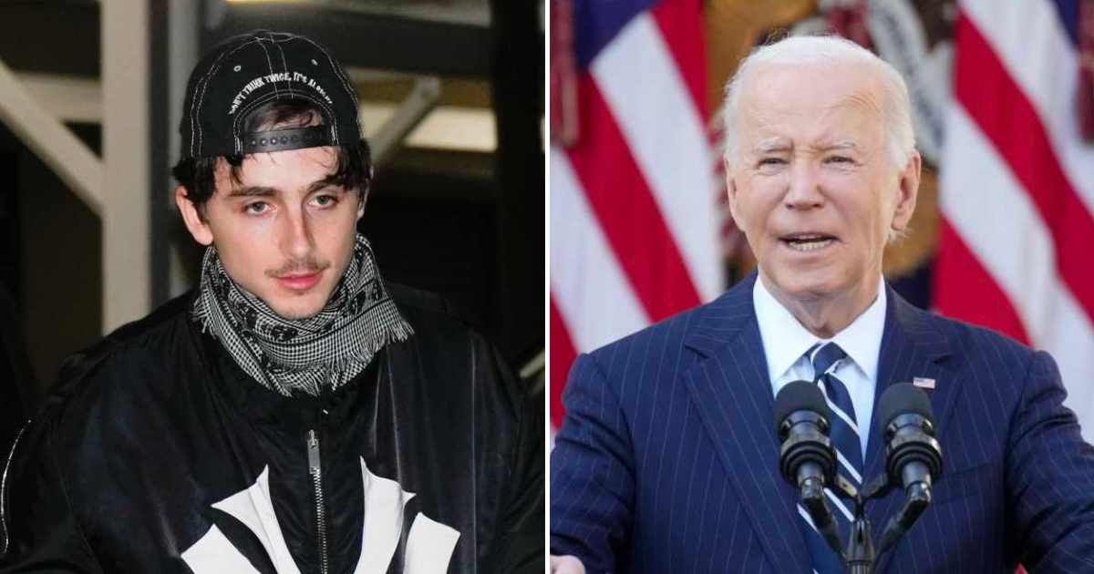 An online X post claimed Timothée Chalamet is in talks to play Joe Biden in a biopic titled 'The Delaware Way' (Getty Images)