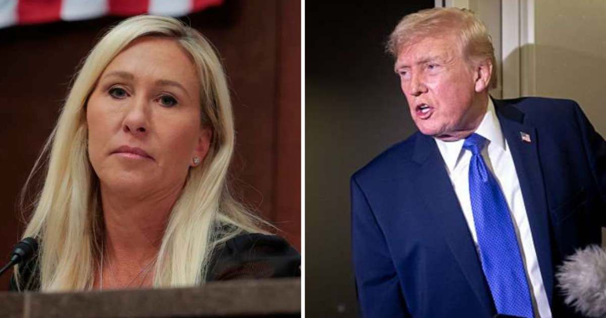 President Donald Trump criticized Marjorie Taylor Greene after she blamed his rhetoric for threats, mocking her and hinting at an endorsement (Getty Images)