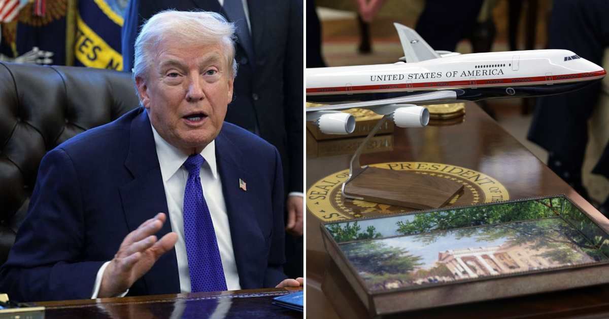 President Donald Trump ordered a bold new Air Force One paint scheme, replacing the John F Kennedy-era light blue design (Getty Images)