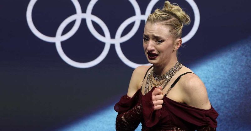 Team USA’s Amber Glenn breaks down in tears after costly Olympic stumble