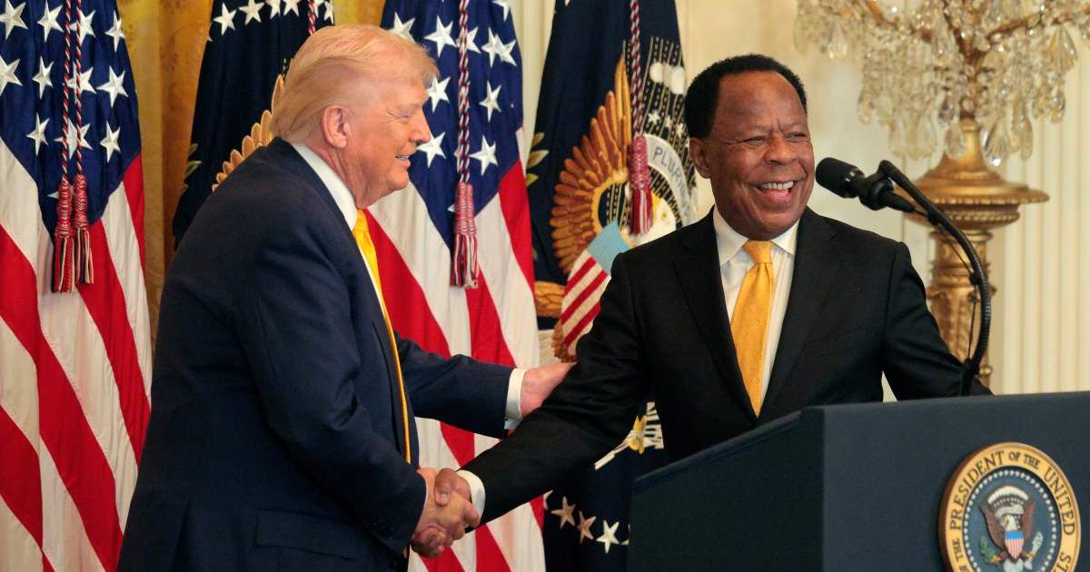 Civil rights activist Leo Terrell called President Donald Trump the 'greatest president' at a Black History Month event, praising his leadership (Getty Images)