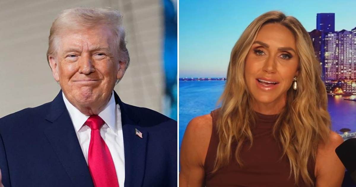 On an episode of 'Pod Force One', Lara Trump revealed the unexpected reaction her father-in-law, Donald Trump, had on the night he left the White House in 2021 (Getty Images, Screengrab/@PodForce1/YouTube)