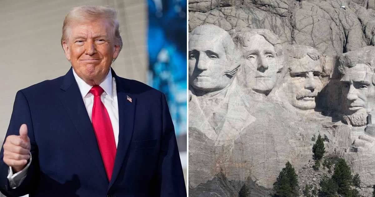 A viral post claims Donald Trump plans to sign an executive order to add himself to Mount Rushmore (Getty Images)