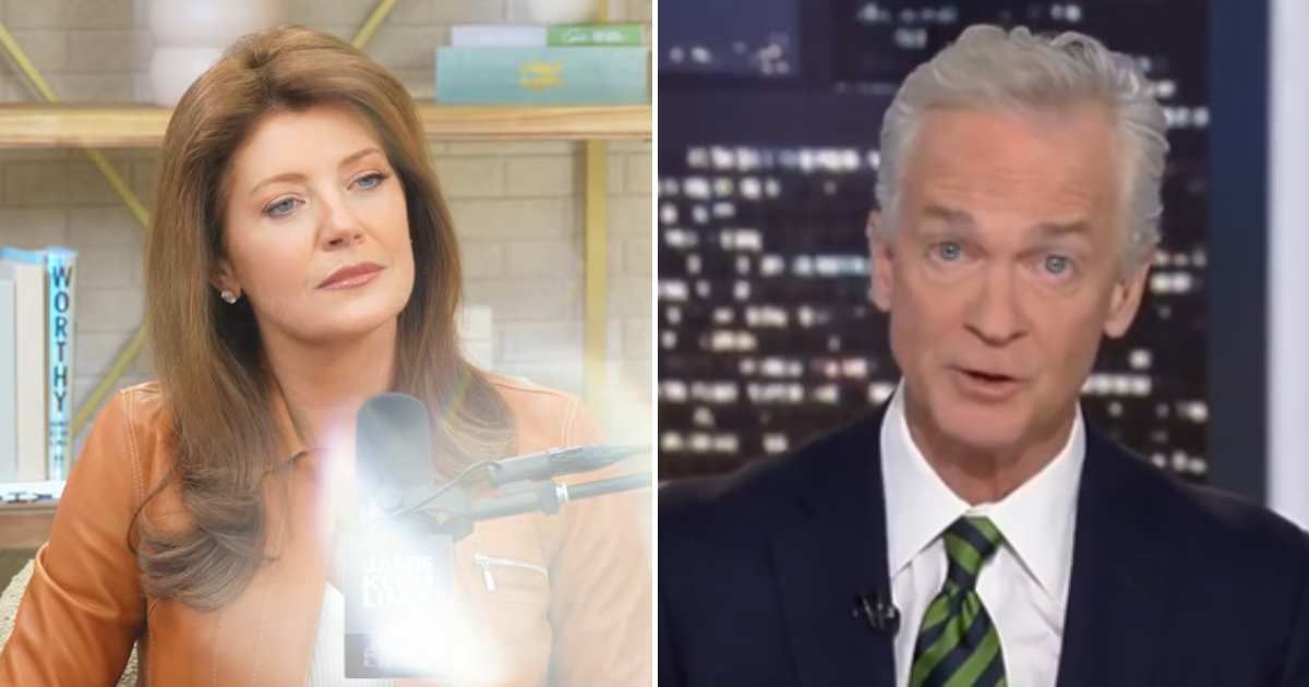 Fox News anchor Trace Gallagher took a sharp dig at CBS' bias in reporting after the network's Norah O'Donnell said new leadership was 'challenging' (Jamie Kern Lima/ Youtube, TV News Now/X)
