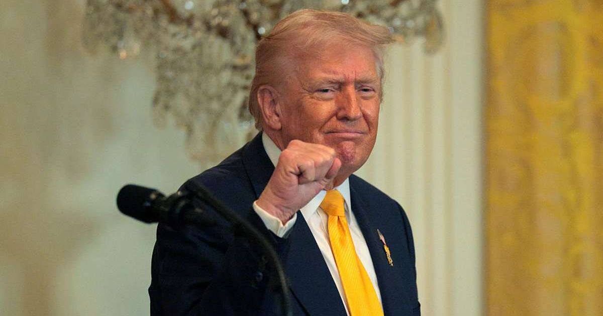 President Donald Trump claimed that the US trade deficit had contracted sharply by 78% (Chip Somodevilla/Getty)