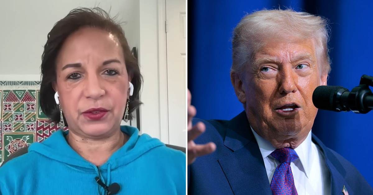 Donald Trump called on Netflix to oust board member Susan Rice over remarks she made on the 'Stay Tuned with Preet Bharara' podcast (Screengrab/Stay Tuned with Preet Bharara/YouTube, Getty Images)