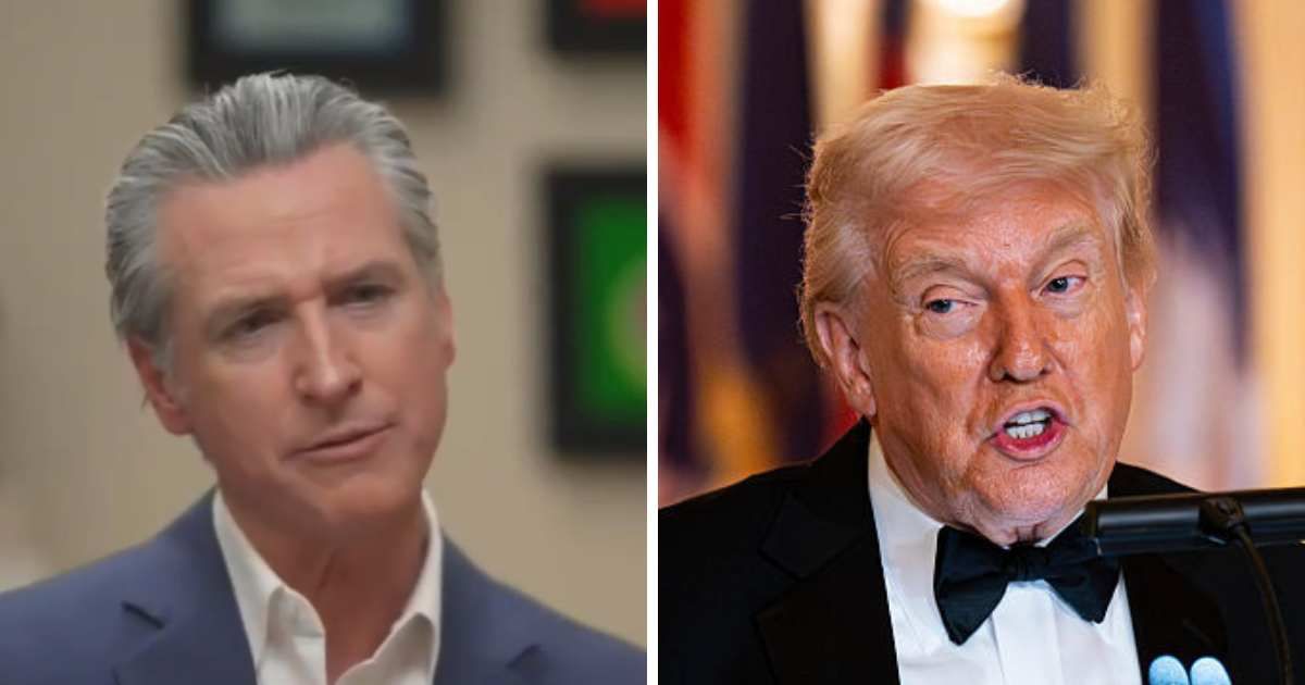 Gavin Newsom slammed Donald Trump over his economic agenda during an appearance on CNN's 'State of the Union' on Sunday, February 22 (Screengrab/Gavin Newsom/X, Getty Images)
