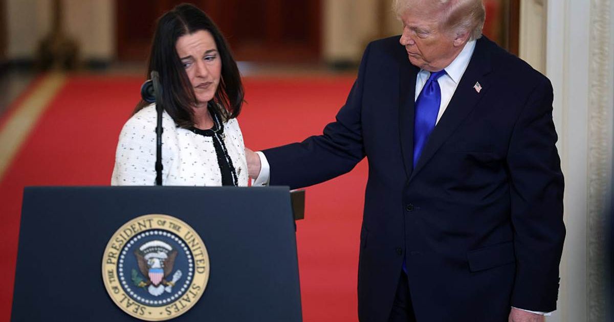 The mother of Laken Riley, Allyson Phillips, joined President Donald Trump during an Angel Families remembrance ceremony held in the East Room at the White House February 23, 2026 in Washington, DC (Win McNamee/Getty Images)