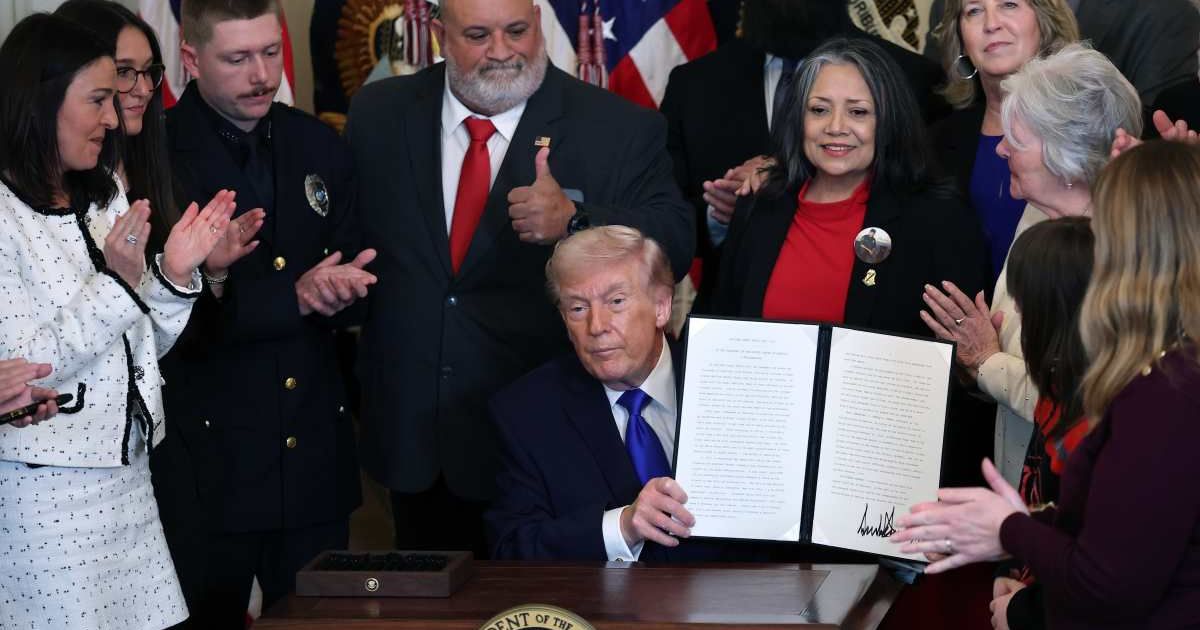 President Donald Trump signed a proclamation naming February 22 National Angel Family Day, honoring victims’ families including Allyson Phillips (Getty Images)