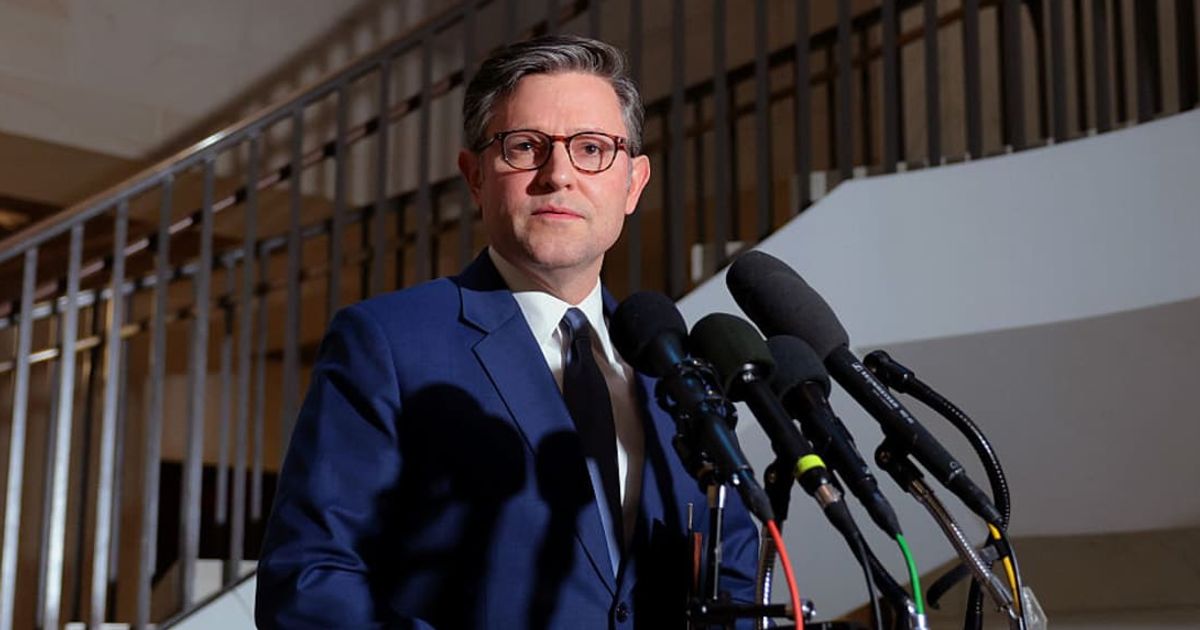 
House Speaker Mike Johnson speaks about the economy ahead of Donald Trump’s State of the Union address (Getty Images)