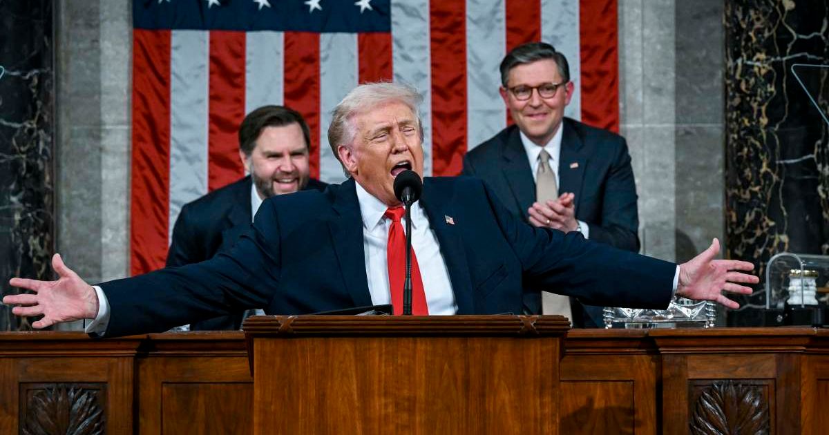 During his State of the Union address, President Donald Trump asked lawmakers to stand if they agreed that the first duty of the American government is to protect American citizens rather than illegal immigrants (Getty Images)