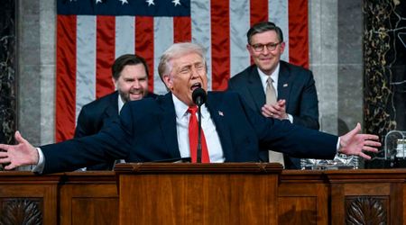 Trump asks lawmakers to stand if they back citizens over 'illegal aliens' but Democrats stay seated