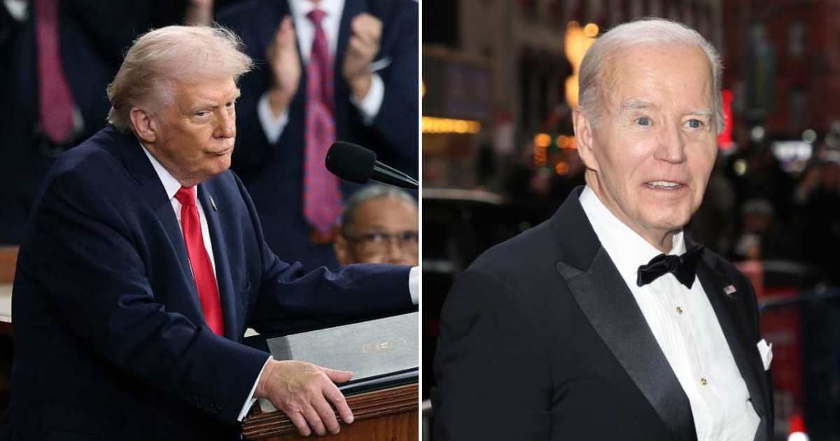 President Donald Trump said strong growth and falling prices mark a new chapter, blaming Joe Biden for past inflation and strain (Win McNamee/Getty Images, Bruce Glikas/WireImage)