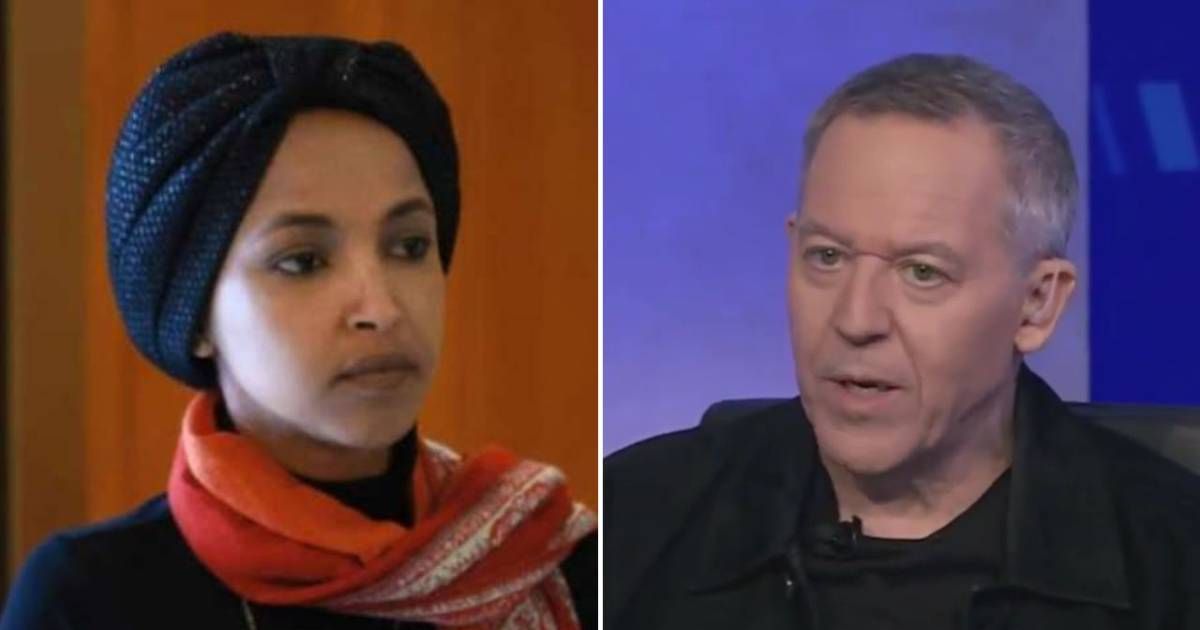 Fox News host Greg Gutfeld strongly criticized Ilhan Omar during a broadcast of 'The Five' after the Democrat shouted during Donald Trump's State of the Union address (Roy Rochlin/Getty Images, @EricLDaugh/X)