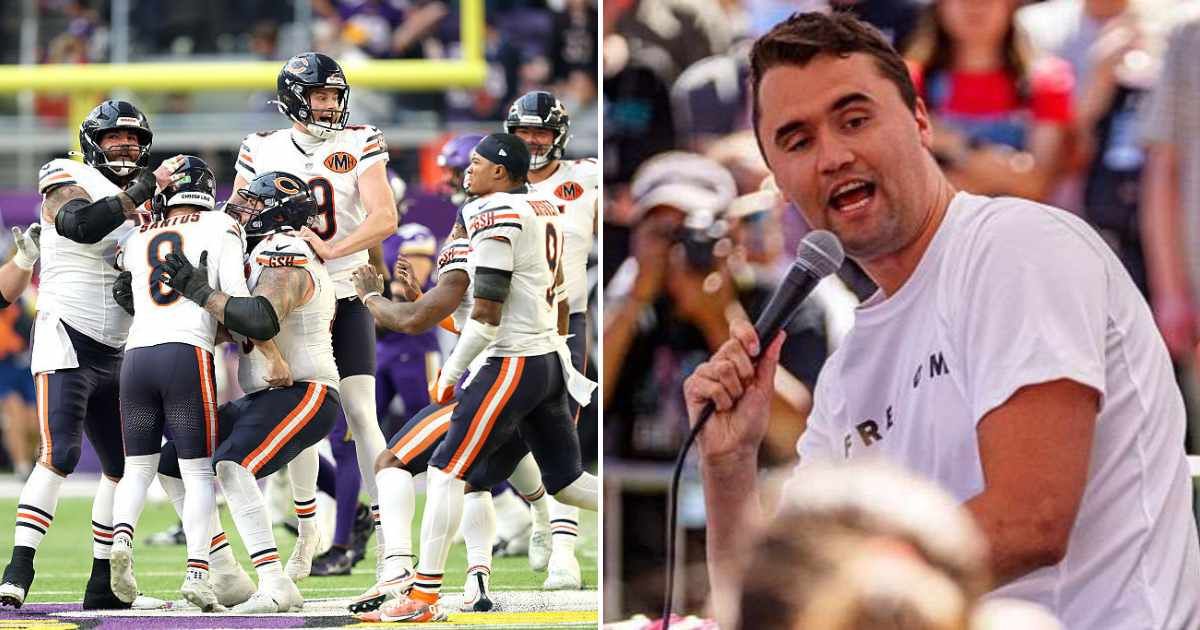 Social media rumors claim that the Chicago Bears are naming their new stadium after Charlie Kirk (Getty Images)