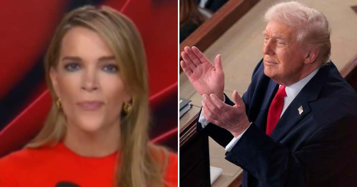 Megyn Kelly applauded Trump for staying in good humor during his State of the Union address (@MegynKellyShow/X, Getty Images)