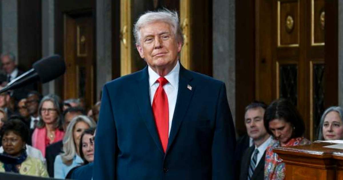 Donald Trump arrives to deliver the State of the Union address during a joint session of Congress in the House Chamber at the Capitol on February 24, 2026, in Washington, DC (Getty Images)