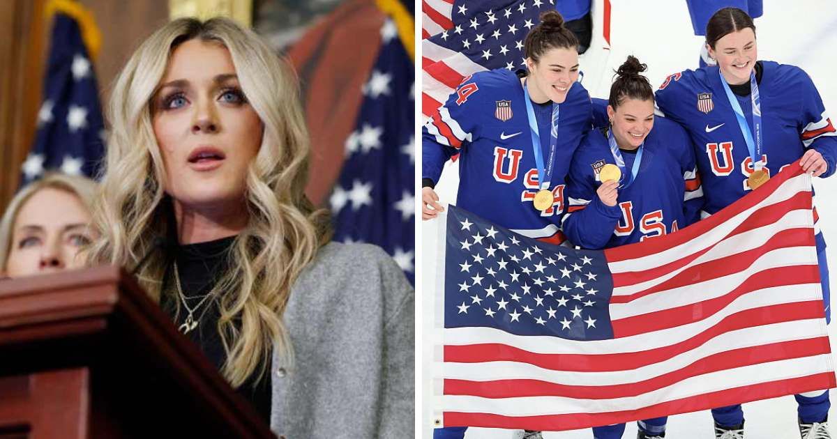 Riley Gaines spoke out against Democrats’ response to Trump’s remark on the women’s hockey team (Getty Images)